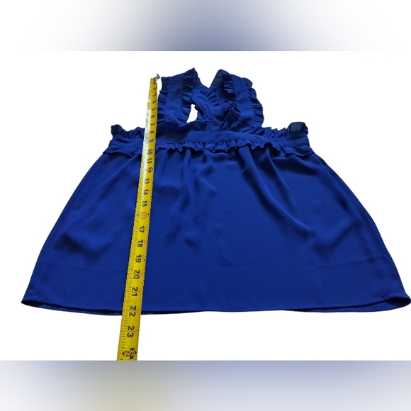 J. Crew Women's Blue Smocked Tank Top Polyester Size XXS - Picture 7 of 8